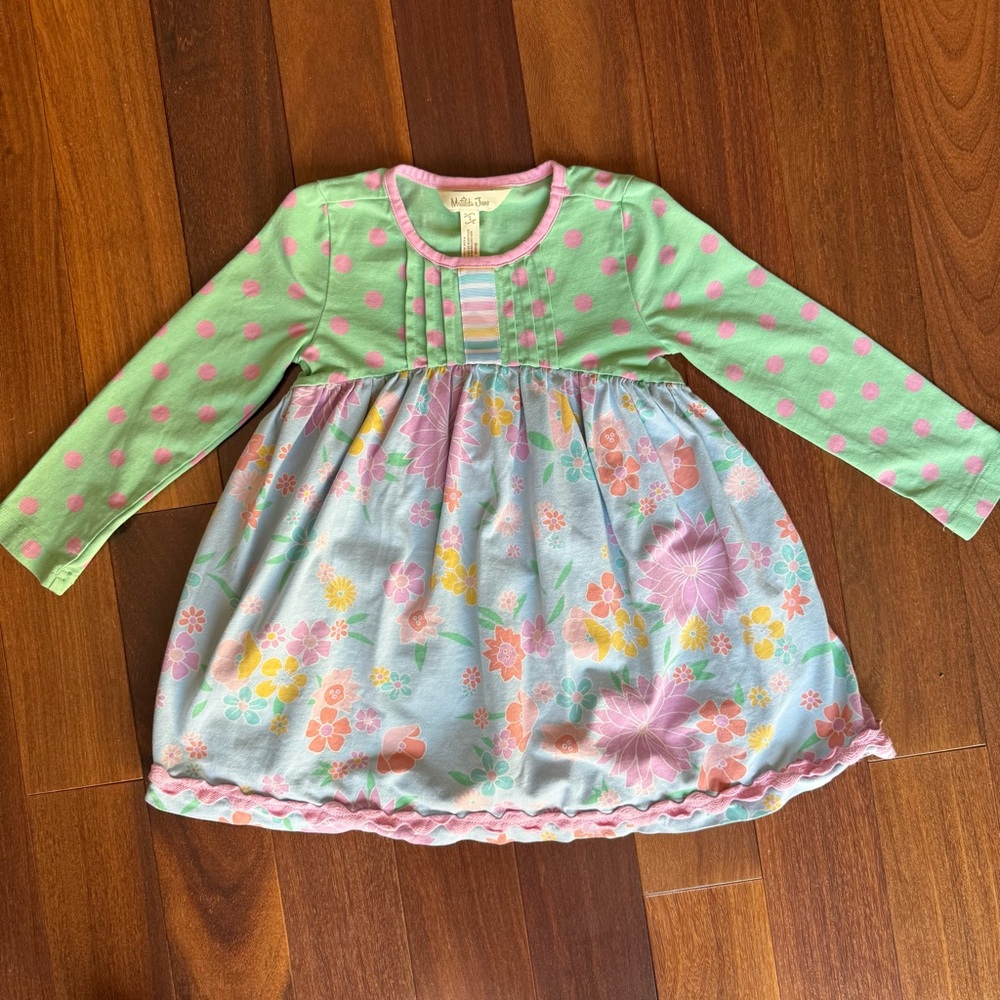 Matilda Jane Green and Pink Floral Kids Dress